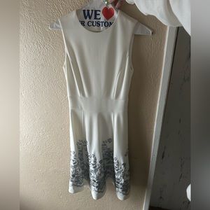 Fancy white shirt dress with silver flowers